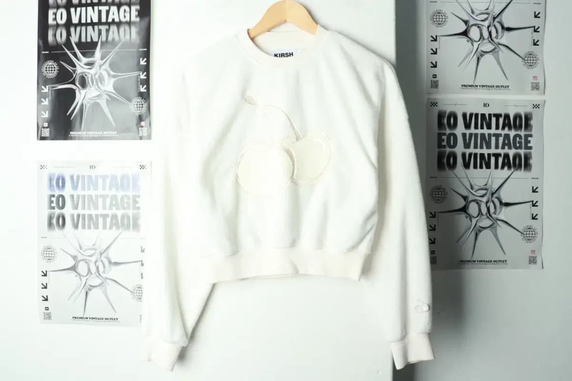 W(S-M) 키르시 맨투맨 티셔츠 빅로고 부클 기모 키치-16A4C 상품이미지2