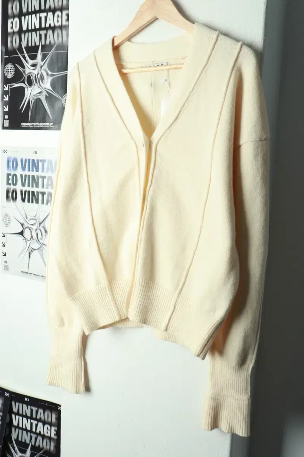 W(L) 수아레 니트 가디건 새상품 아이보리 울-16A4D 상품이미지1