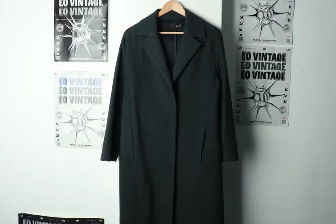 W(S-M) 지컷 코트자켓 작은오염 그린 울-16A4F 상품이미지2