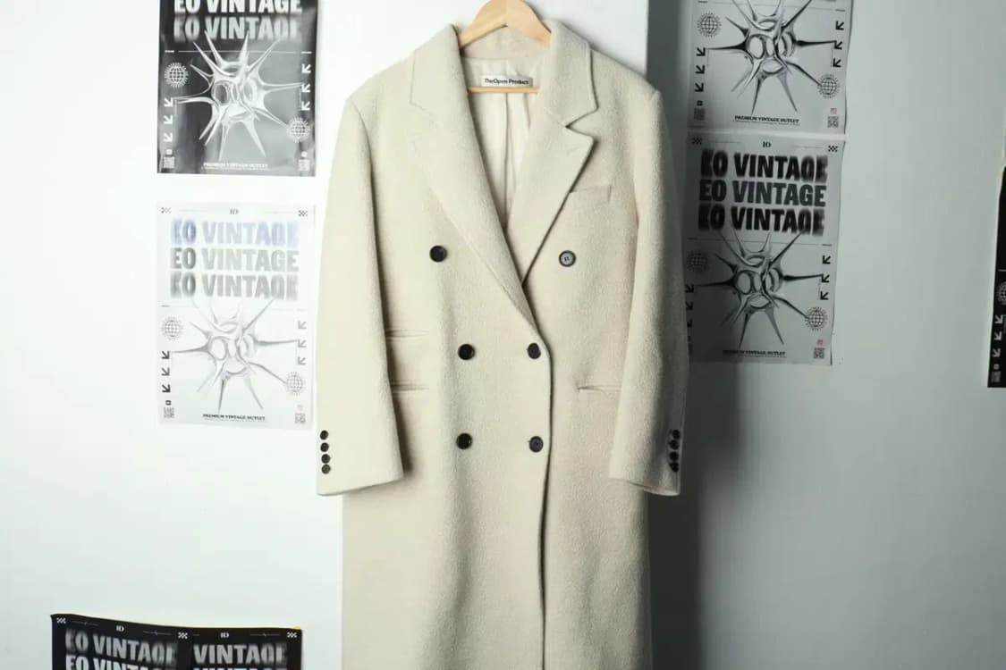 W(M-L) 더오픈프로덕트 코트자켓 오픈Yy 더블 화이트 울-16A50 상품이미지2