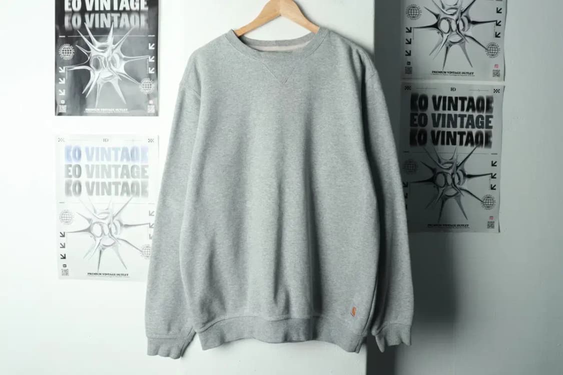 (M-XL) 칼하트 맨투맨 티셔츠 그레이 기모 올드스쿨-169ED 상품이미지2