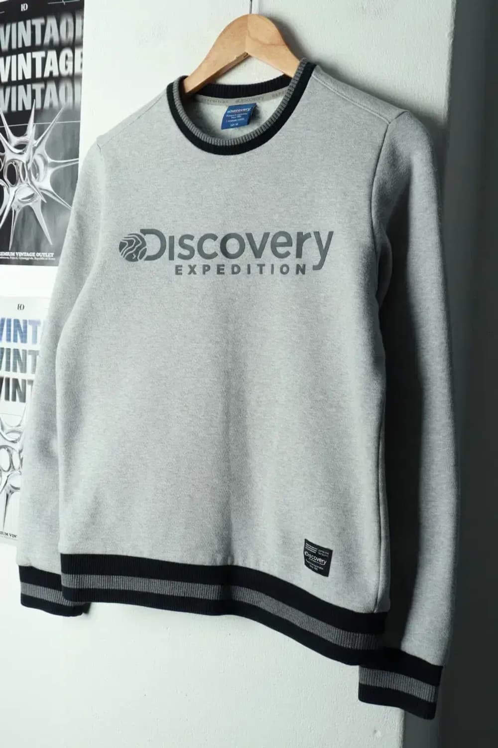 (S) 디스커버리 맨투맨 티셔츠 작은오염 기모 그레이-169EE 상품이미지1