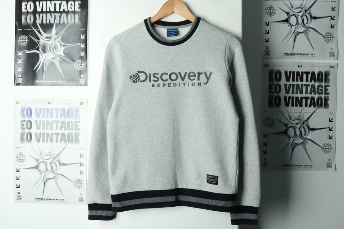 (S) 디스커버리 맨투맨 티셔츠 작은오염 기모 그레이-169EE 상품이미지2