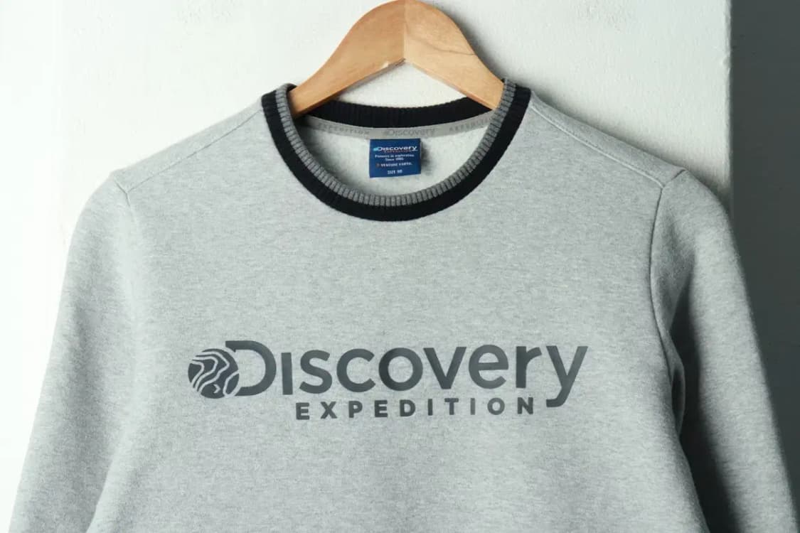 (S) 디스커버리 맨투맨 티셔츠 작은오염 기모 그레이-169EE 상품이미지3