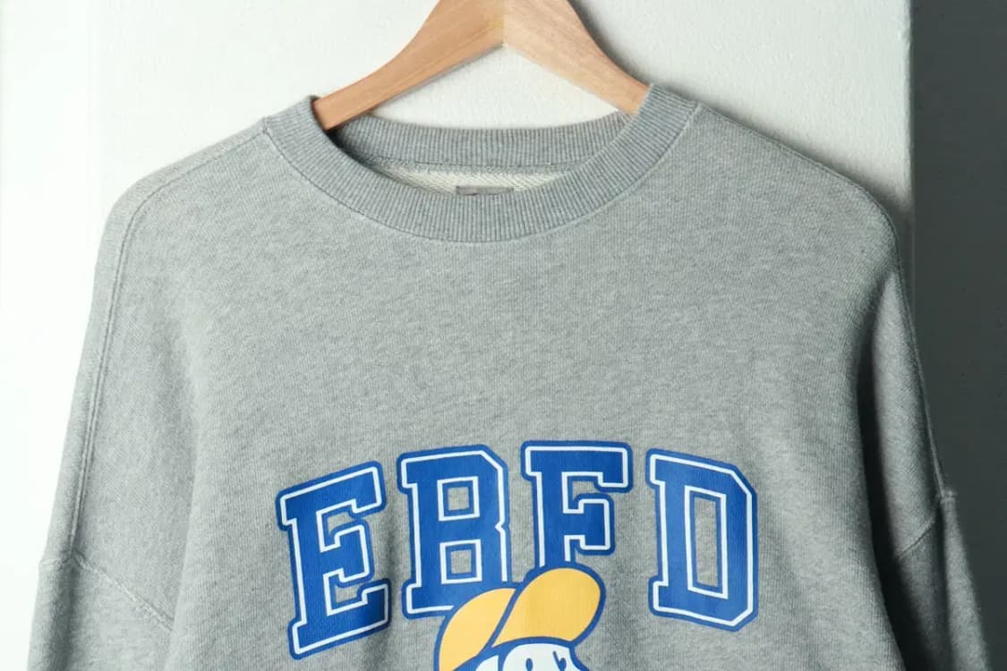 (L-XL) 이벳필드 맨투맨 티셔츠 루즈핏 빅로고 그레이-169F1 상품이미지3