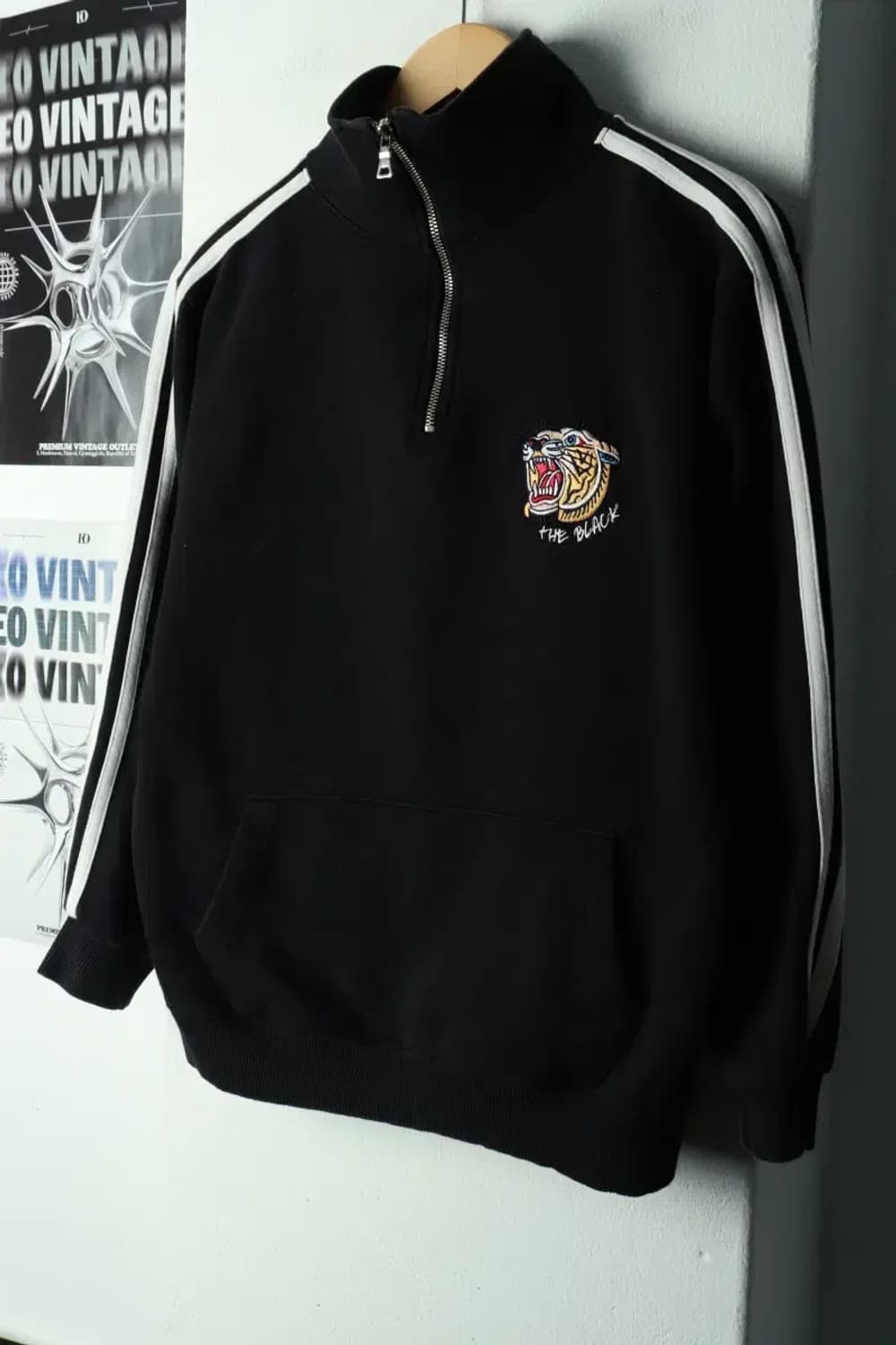 (M-L) 엠블러 맨투맨 티셔츠 반집업 기모 스트릿 풀오버-169F2 상품이미지1