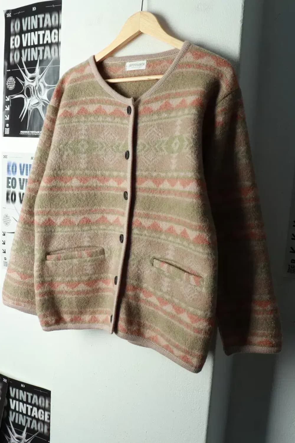 W(M) 어프로치 니트 가디건 노르딕 울 키치 재팬-169F5 상품이미지1