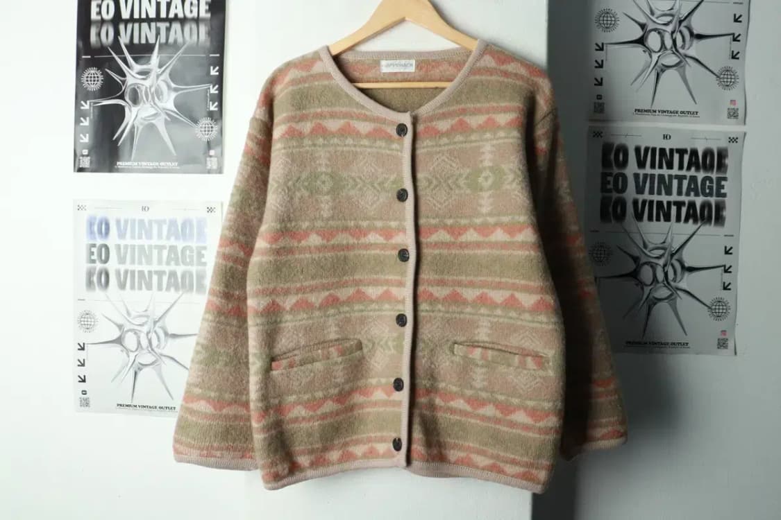 W(M) 어프로치 니트 가디건 노르딕 울 키치 재팬-169F5 상품이미지2