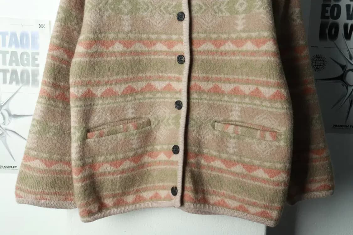 W(M) 어프로치 니트 가디건 노르딕 울 키치 재팬-169F5 상품이미지4