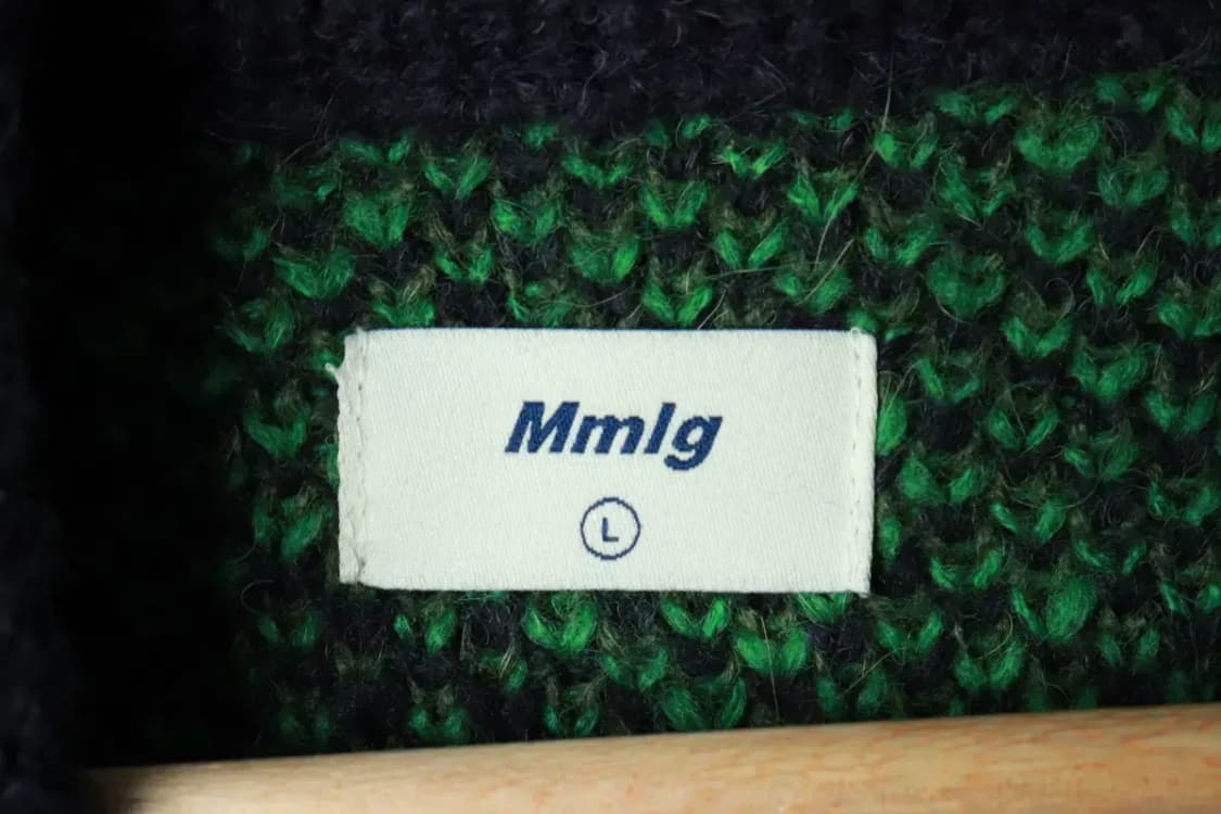 (L-2XL) 엠엠엘지 니트 가디건 집업 체커보드 루즈핏 그린-169F6 상품이미지6