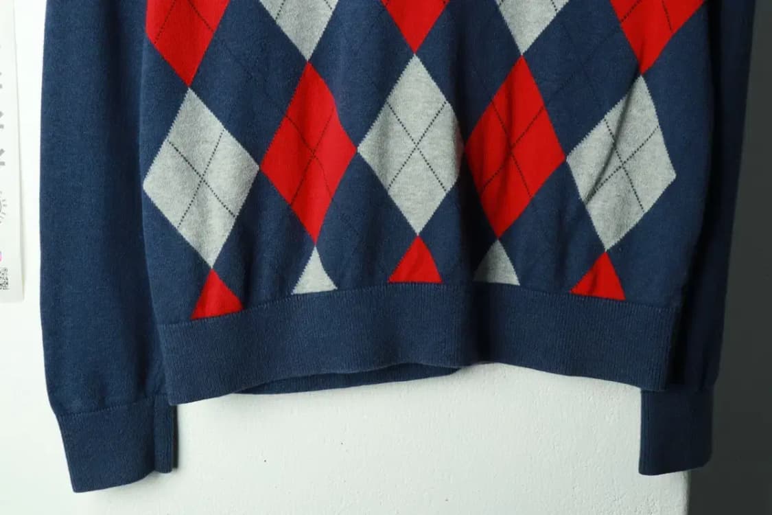 (M) 타미힐피거 니트 아가일 블루-169F8 상품이미지4