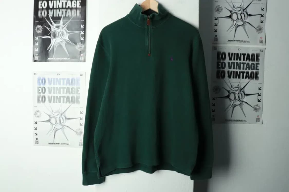 (M-L) 폴로 랄프로렌 니트 작은사용감 반집업 그린 포니-169F9 상품이미지2