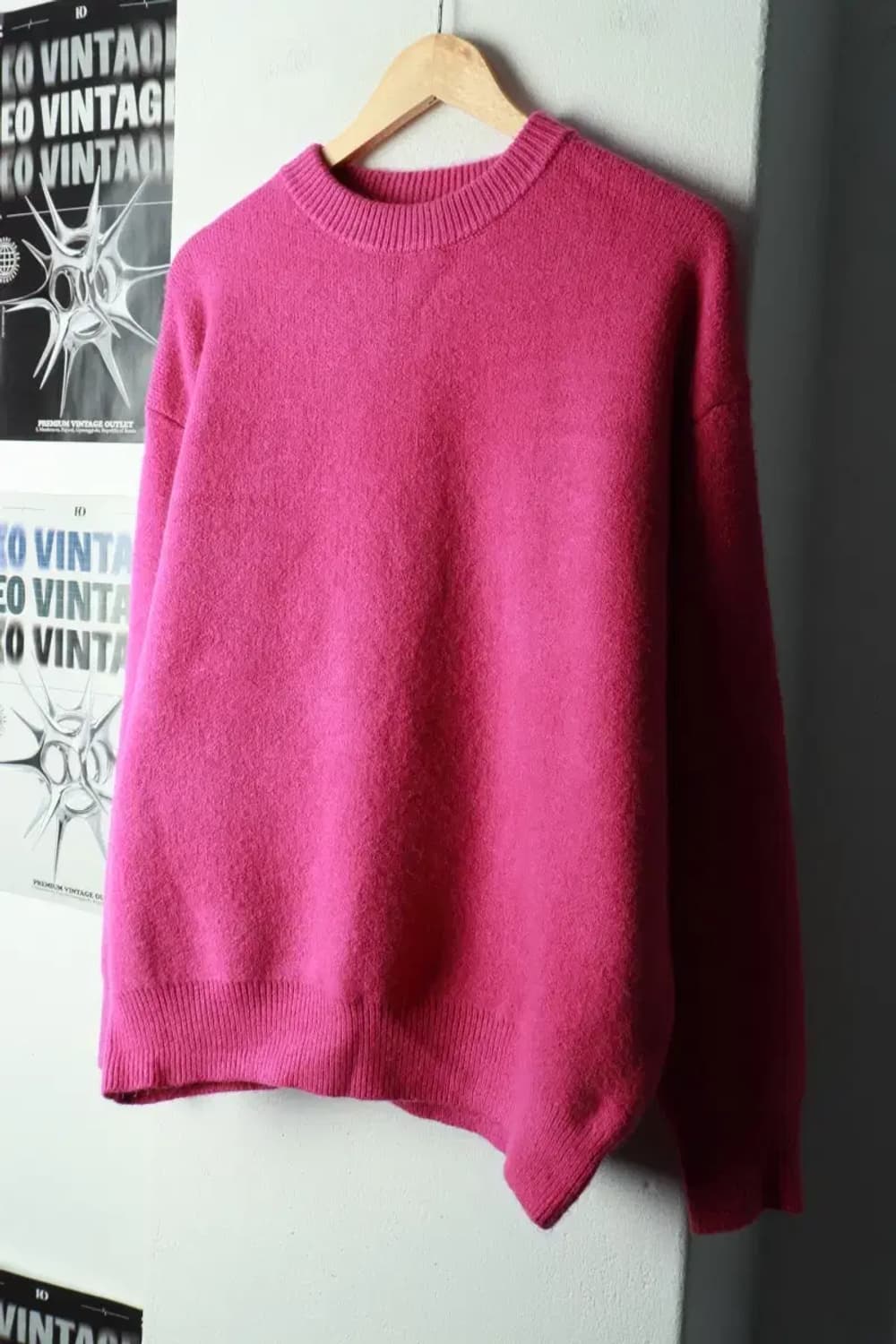 W(L) 인더스트 니트 핑크 무지 키치-169FC 상품이미지1