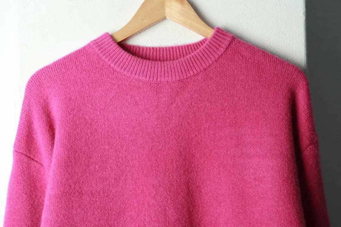 W(L) 인더스트 니트 핑크 무지 키치-169FC 상품이미지3