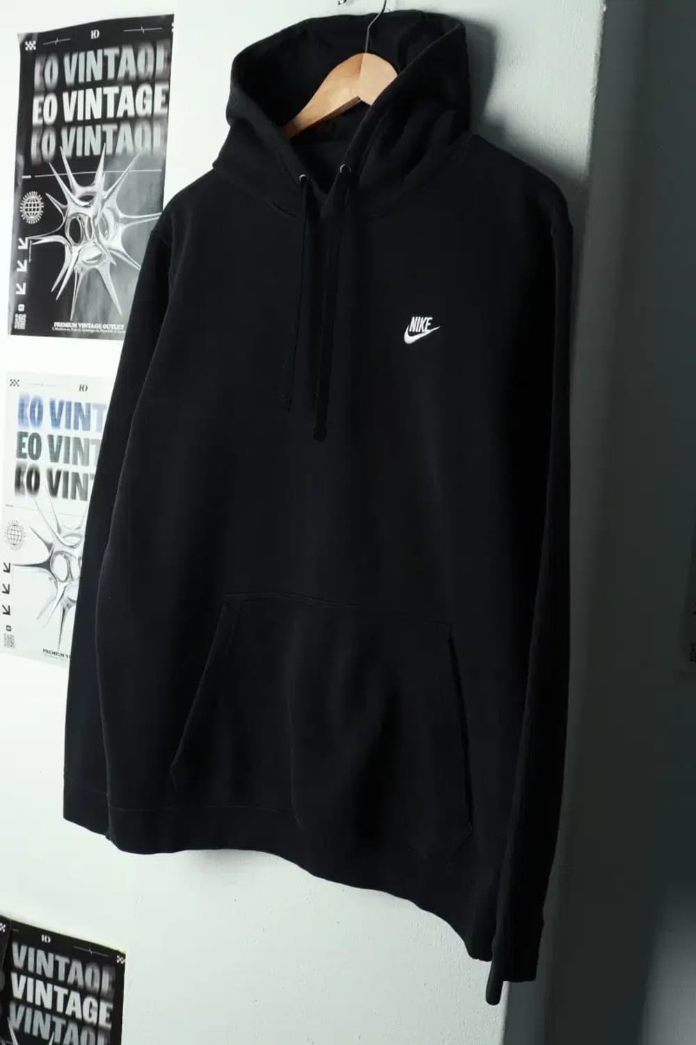 (L-XL) 나이키 후드티셔츠 블랙 기모 올드스쿨-169FE 상품이미지1