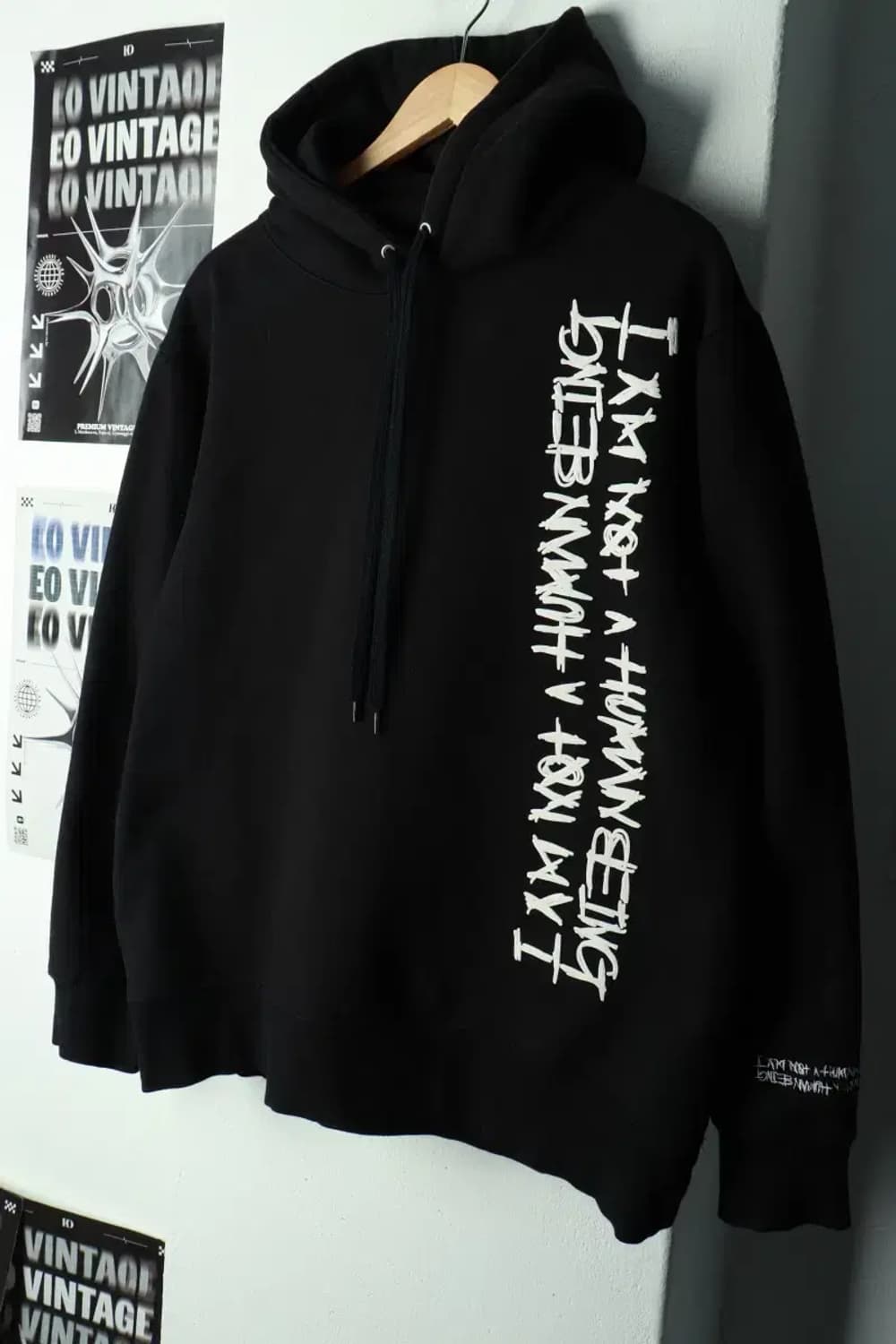 (L-XL) 아임낫어휴먼비잉 후드티셔츠 레터링 빅로고 스트릿-169FF 상품이미지1