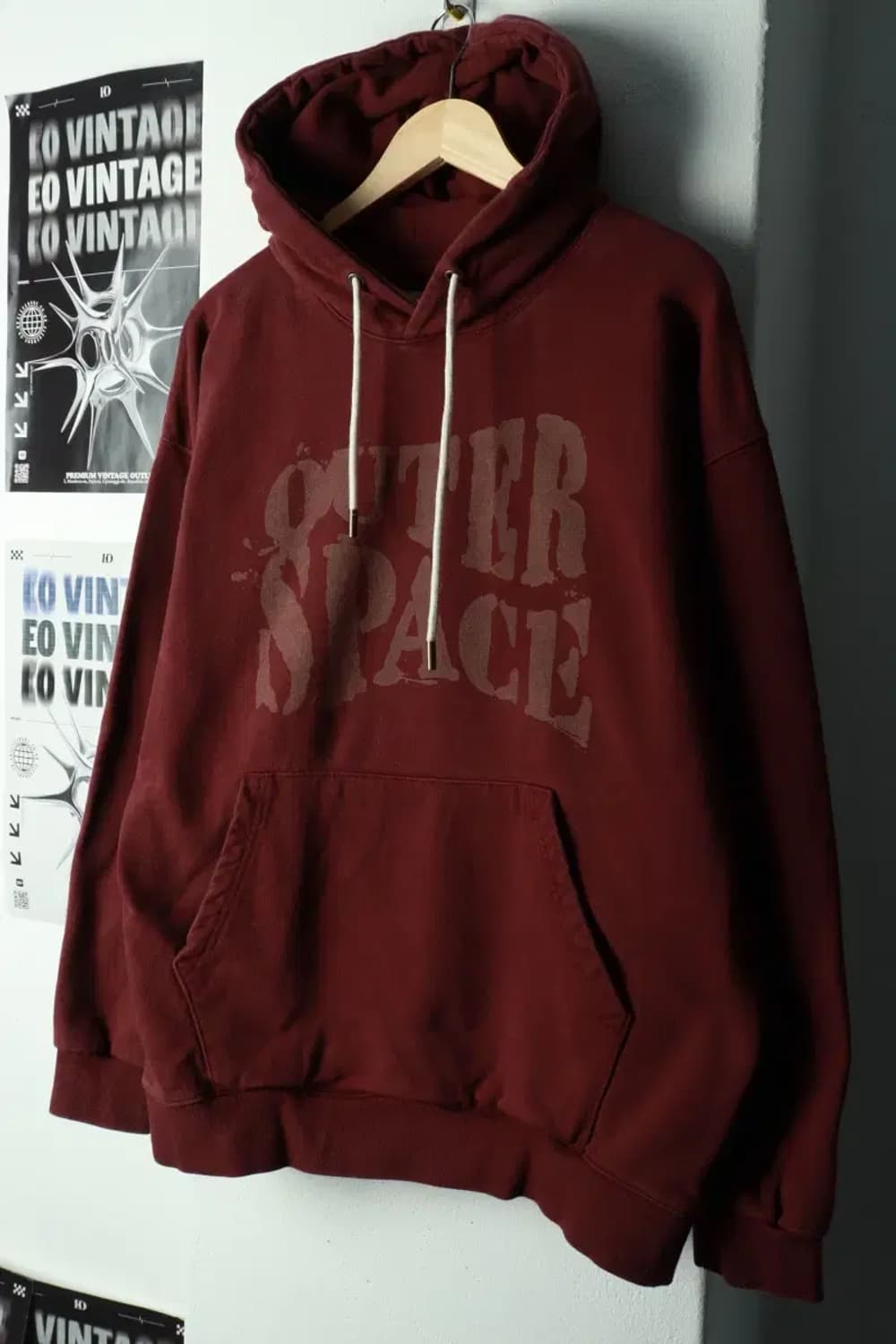(XL) 에즈카톤 후드티셔츠 빅로고 버건디 스트릿-16A00 상품이미지1