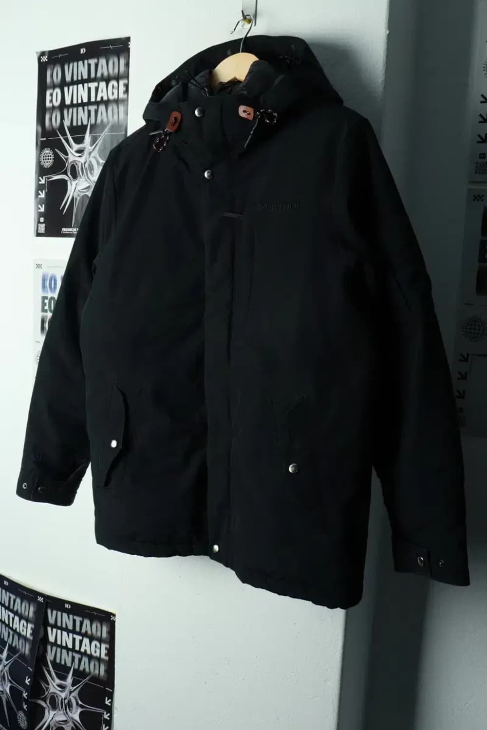 (M-L) 마모트 패딩 점퍼자켓 덕다운 블랙 올드스쿨-16A04 상품이미지1