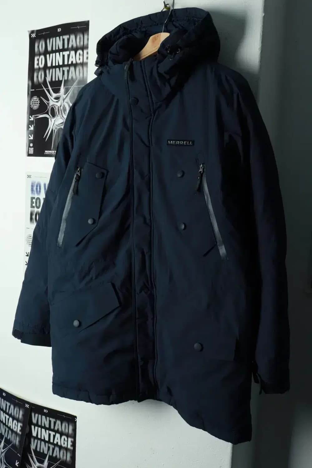 (L) 머렐 패딩 점퍼자켓 구스다운 네이비 봄버-16A09 상품이미지1