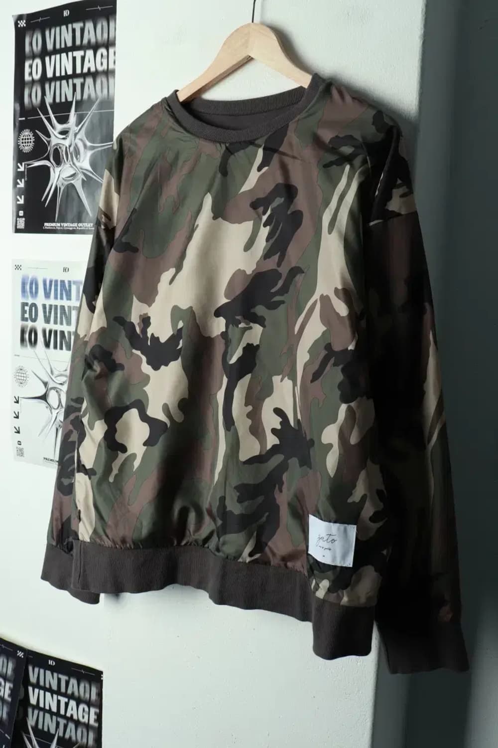 (M-L) 자토 맨투맨 티셔츠 카모 양면 올드스쿨 웜업 방풍-16A0F 상품이미지1