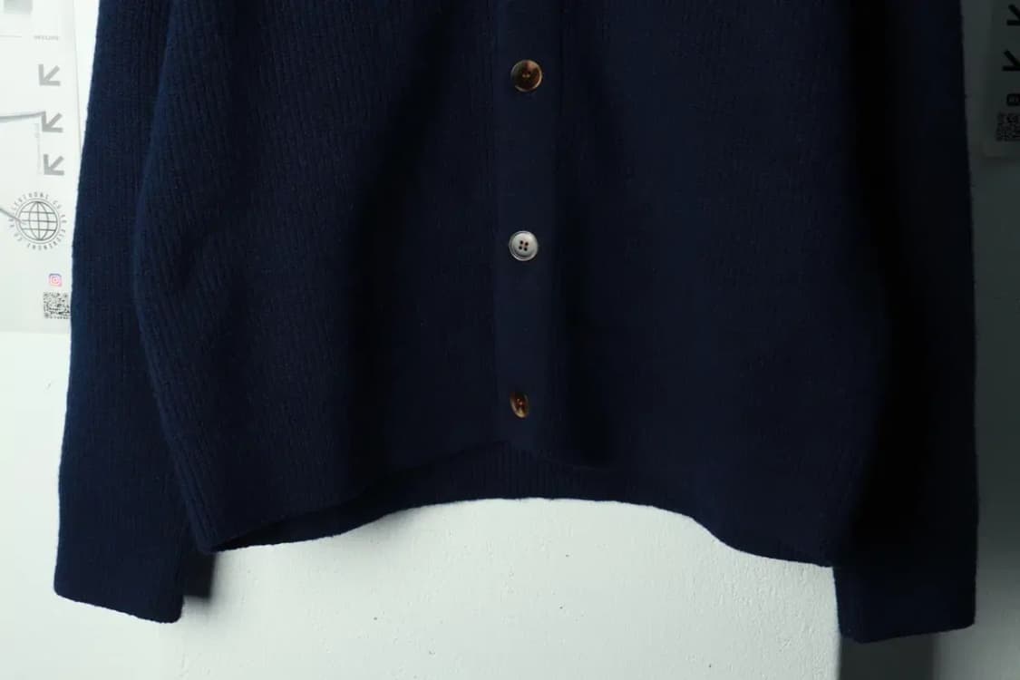 (L-XL) 라퍼지스토어 니트 가디건 카라 네이비 헤비울-16A10 상품이미지4