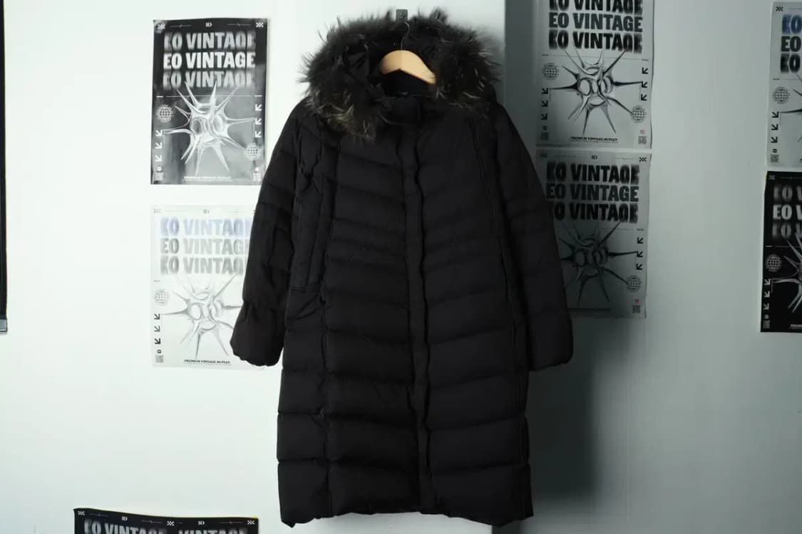 W(S-M) 시스템 패딩 점퍼자켓 한섬 구스다운 블랙 롱-16A12 상품이미지2