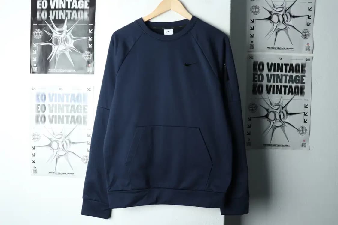 (S-M) 나이키 맨투맨 티셔츠 네이비 기모 폴리-166C6 상품이미지2