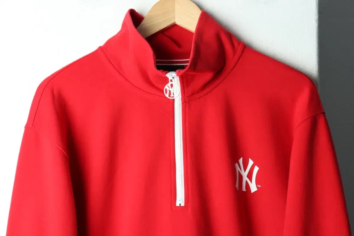 (L-XL) MLB 엠엘비 맨투맨 티셔츠 반집업 양키즈 레드-166C7 상품이미지4