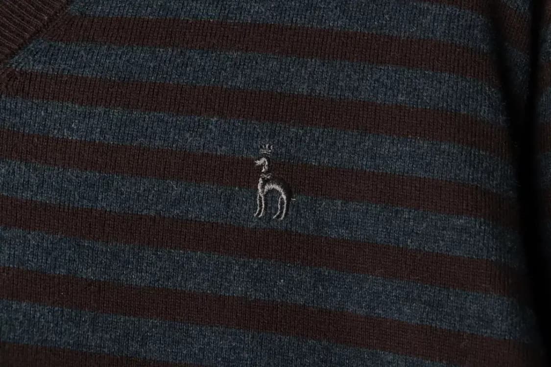 W(2XL) 헤지스 니트 브이넥 스트라이프 브라운-166CF 상품이미지5