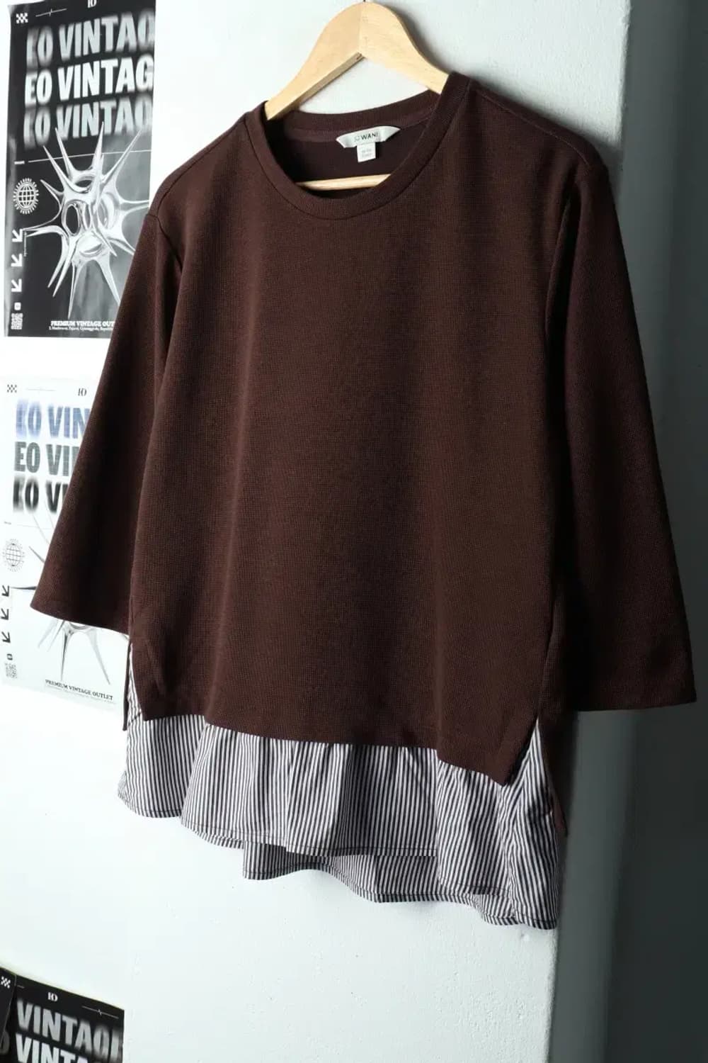 W(M) 손정완 니트 7부 브라운 레이어드-166D5 상품이미지1