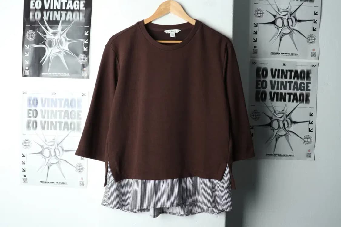 W(M) 손정완 니트 7부 브라운 레이어드-166D5 상품이미지2