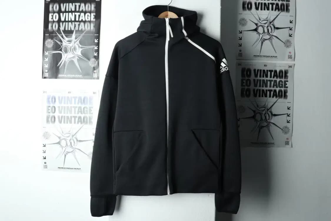 (M) 아디다스 후드집업 넥워머 폴리 블랙-166DD 상품이미지2