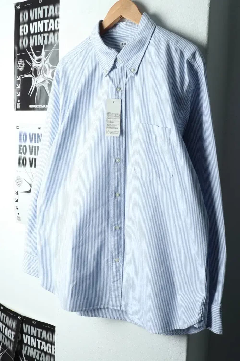 (2XL) 유니클로 셔츠 남방 새상품 빅사이즈 스트라이프-166DE 상품이미지1