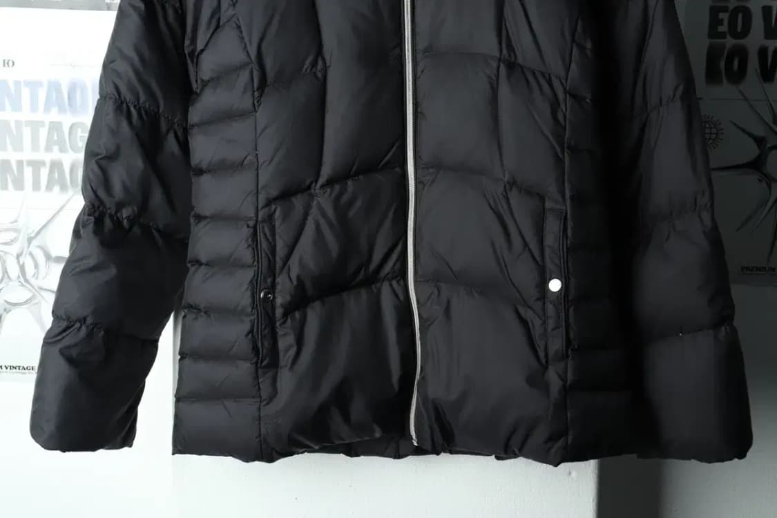 W(XL) 휠라 패딩 점퍼자켓 덕다운 블랙 퍼-166EB 상품이미지4