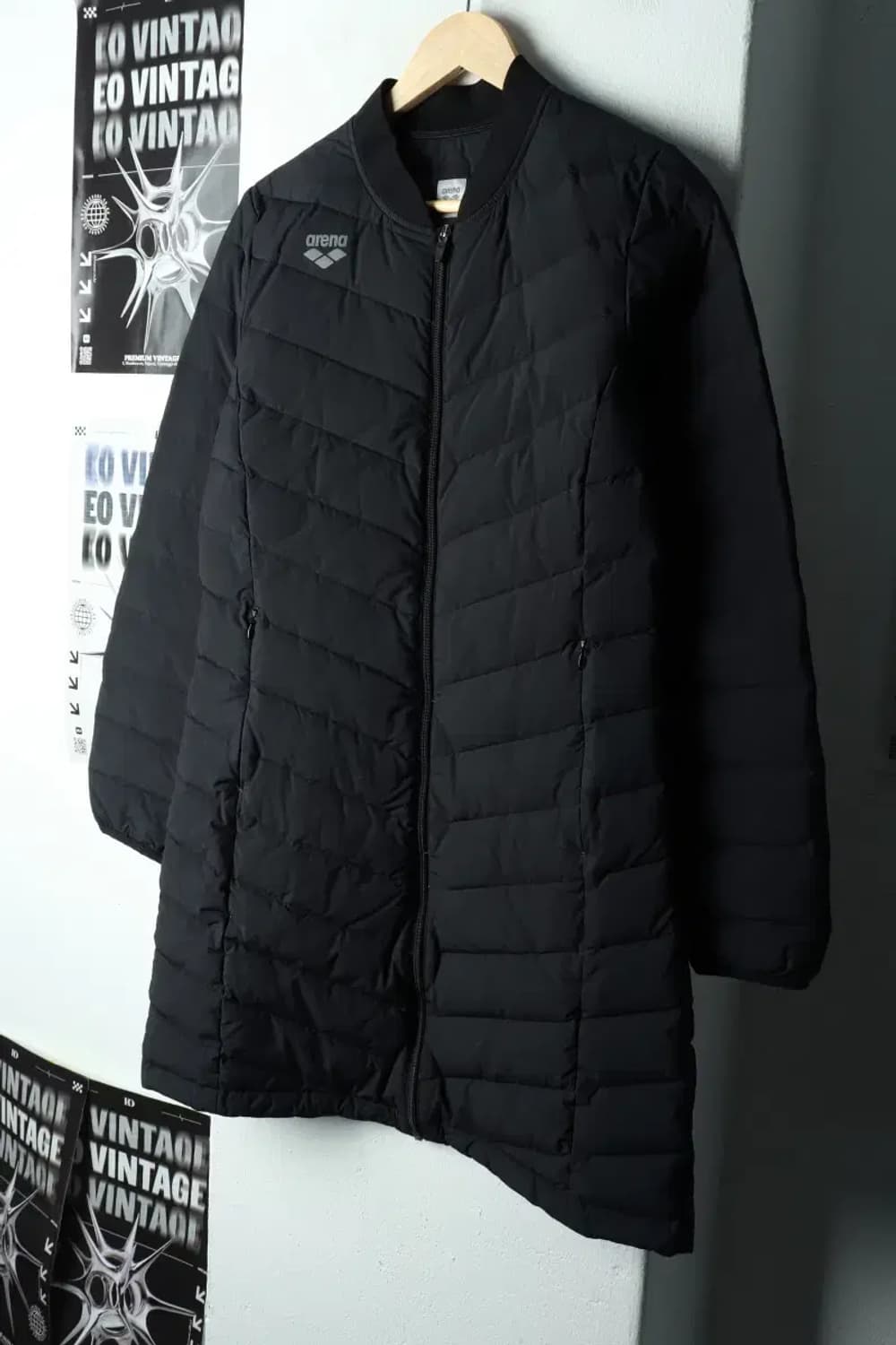 W(M) 아레나 패딩 점퍼자켓 구스다운 블랙 롱-166EC 상품이미지1