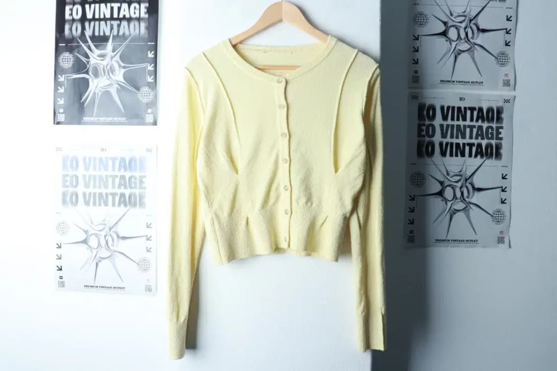 W(F) 마뗑킴 니트 가디건 부클 크롭 개나리-16A7D 상품이미지2