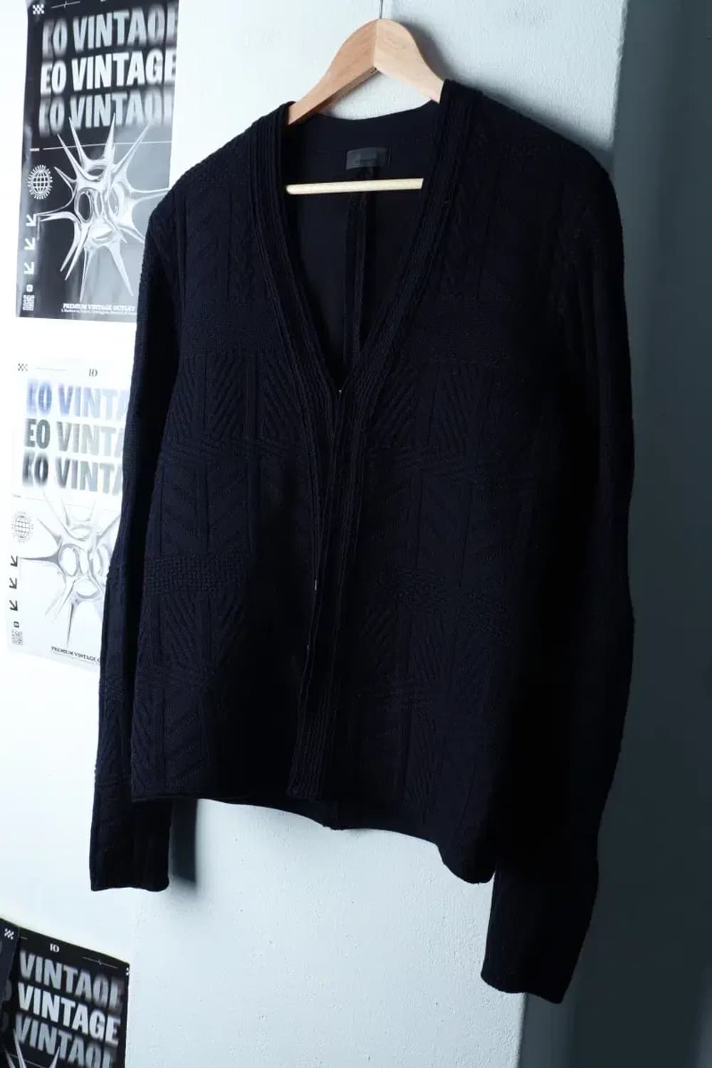 (M-L) 타임 니트 가디건 한섬 캐시미어 패턴 네이비-16A7E 상품이미지1