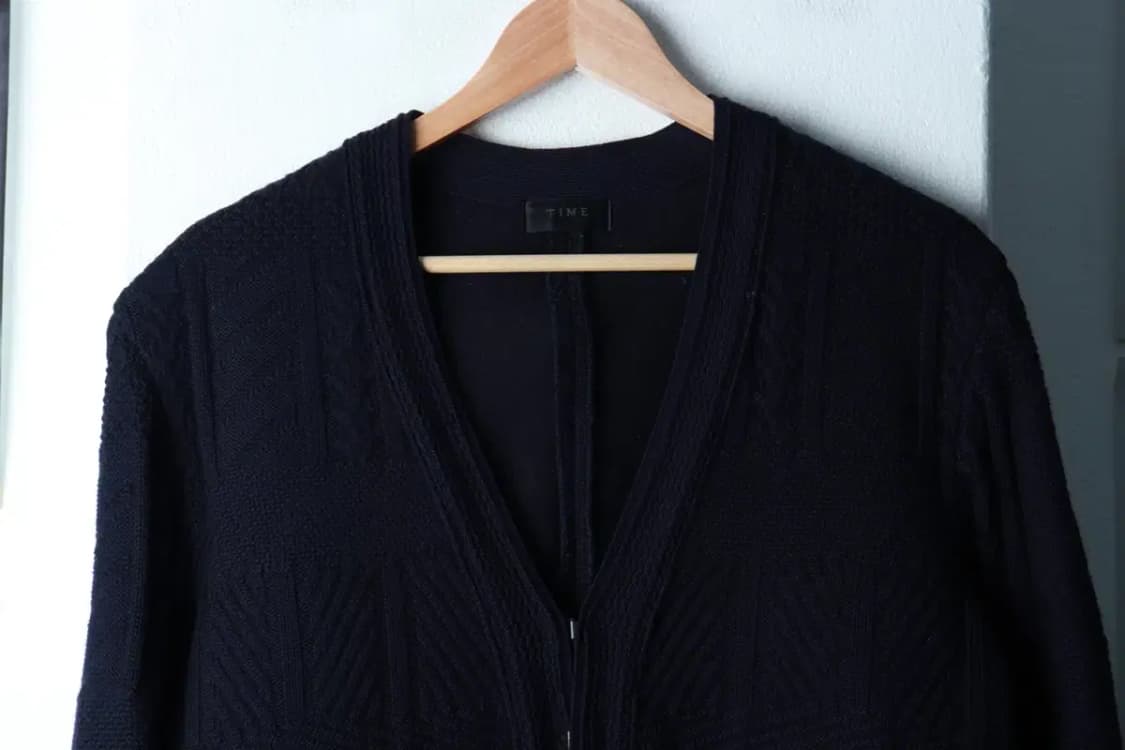 (M-L) 타임 니트 가디건 한섬 캐시미어 패턴 네이비-16A7E 상품이미지3