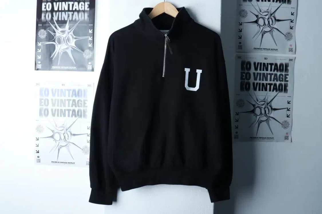 (M-L) 어반스터프 맨투맨 티셔츠 반집업 블랙 올드스쿨-16A7F 상품이미지2