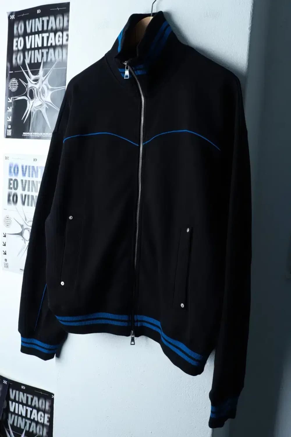 (L-XL) 키뮤어 집업져지 트랙탑 블랙 올드스쿨-16A93 상품이미지1