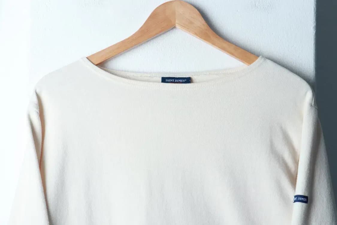 W(S-M) 세인트제임스 긴팔티셔츠 아이보리 무지-16A9A 상품이미지3