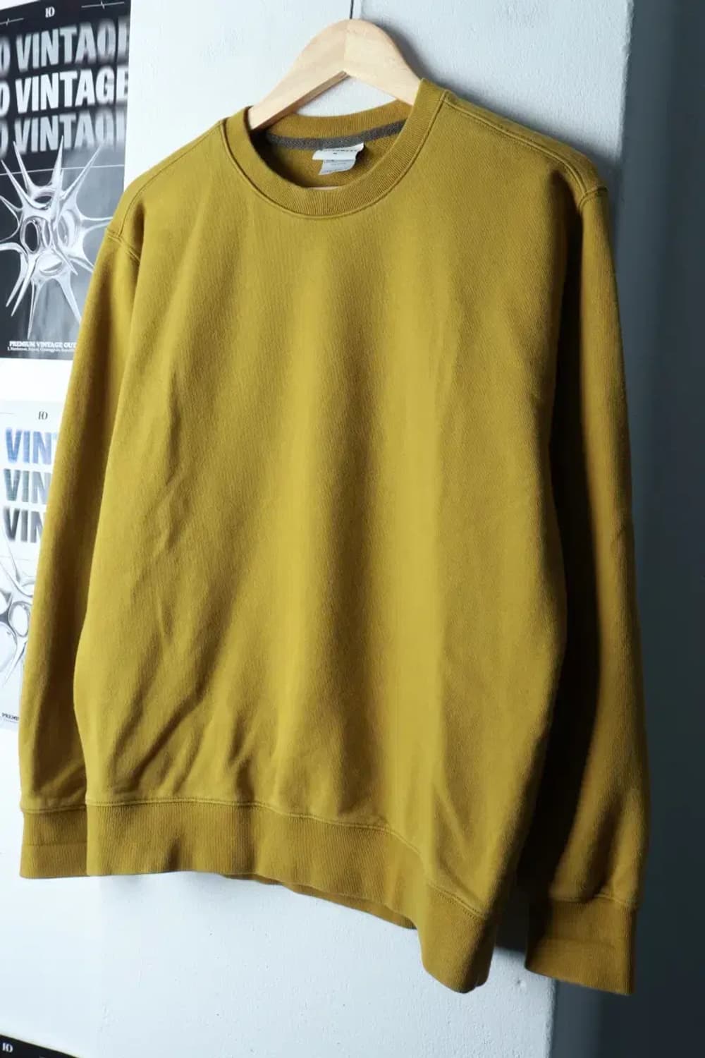 (M-L) 소버먼트 맨투맨 티셔츠 무지 머스터드-16A9D 상품이미지1