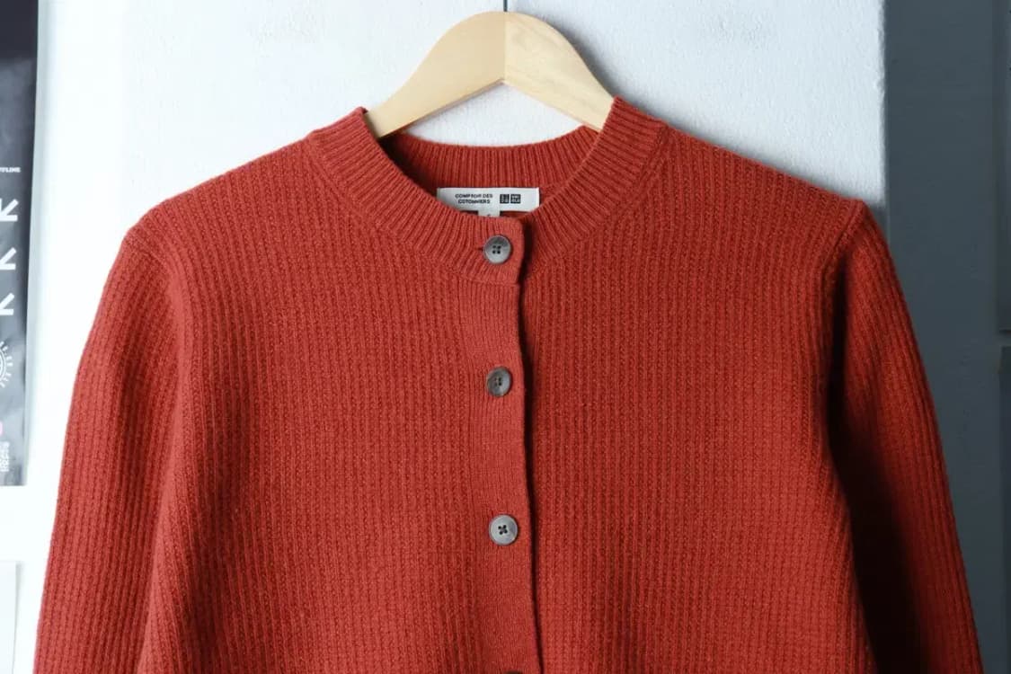 W(S-M) 유니클로 맨투맨 티셔츠 꼼뜨와데꼬또니에 주황 울-16A9E 상품이미지3