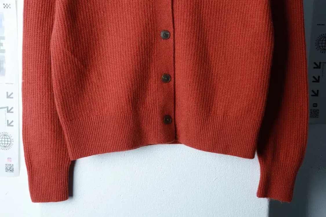 W(S-M) 유니클로 맨투맨 티셔츠 꼼뜨와데꼬또니에 주황 울-16A9E 상품이미지4