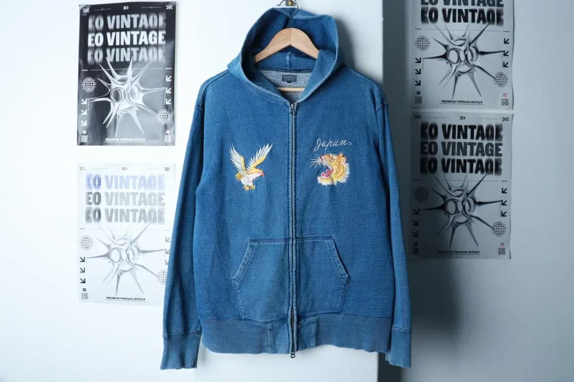 (L-XL) 도요 엔터프라이즈 후드집업 일본 고가 청 블루-16B05 상품이미지2