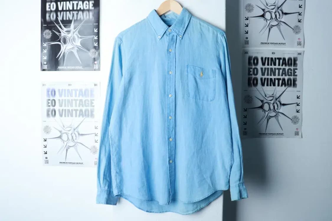 (M-L) 폴로 랄프로렌 셔츠 남방 린넨 마 연블루 포니-16B0A 상품이미지2