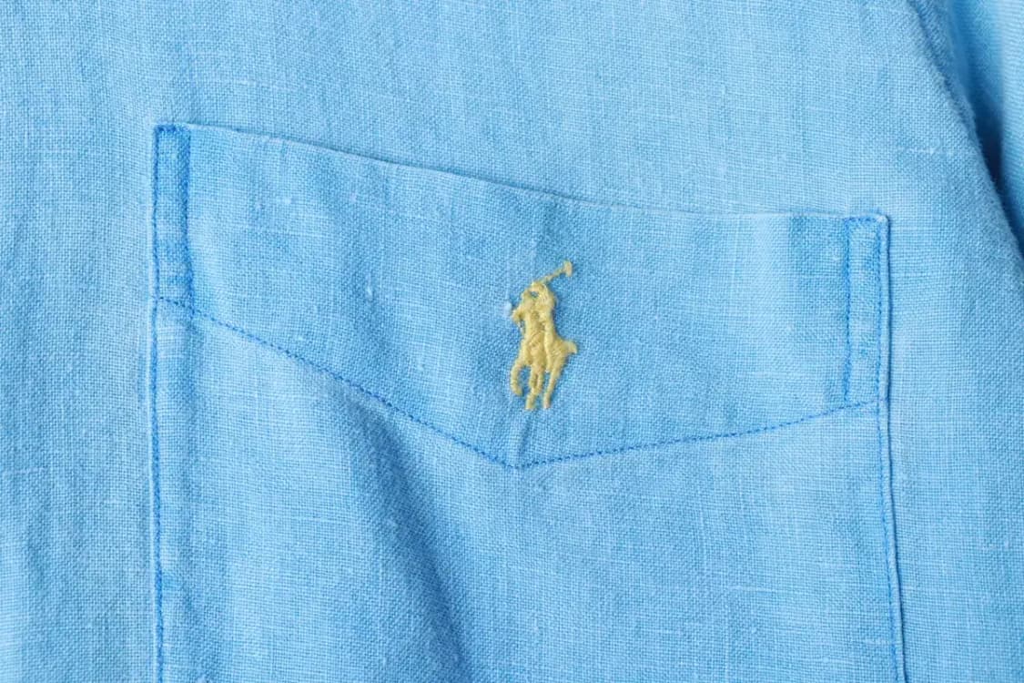 (M-L) 폴로 랄프로렌 셔츠 남방 린넨 마 연블루 포니-16B0A 상품이미지5
