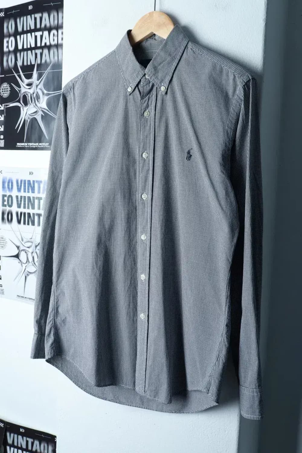 (M-L) 폴로 랄프로렌 셔츠 남방 체크 블랙 포니-16B0B 상품이미지1