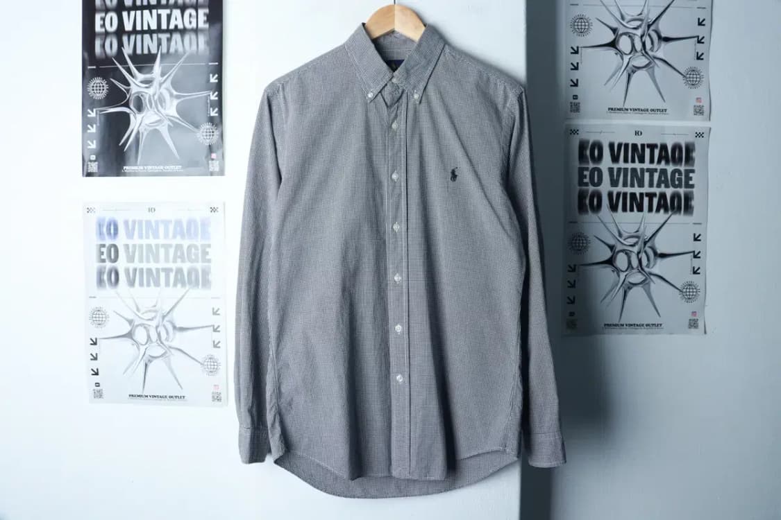 (M-L) 폴로 랄프로렌 셔츠 남방 체크 블랙 포니-16B0B 상품이미지2