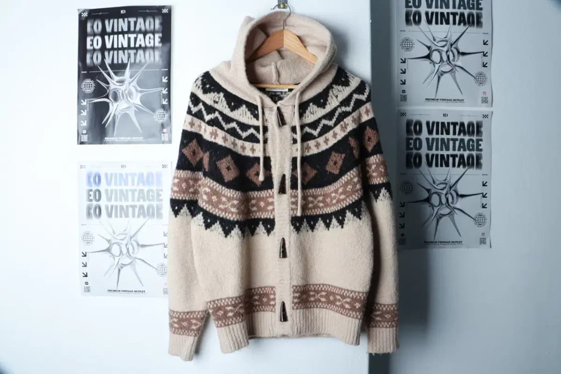 (S-M) 라퍼지스토어 니트 가디건 후드 코위찬 헤비울-16B10 상품이미지2